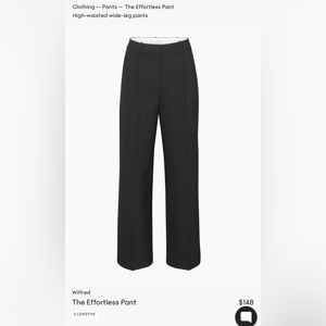 Aritzia Wilfred Effortless Pants, Size 4, Regular Length, Black